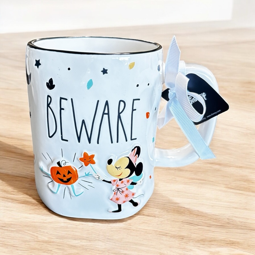 Rae Dunn x Disney BEWARE Witchy Minnie Mouse Halloween Mug with Allover Design🪄